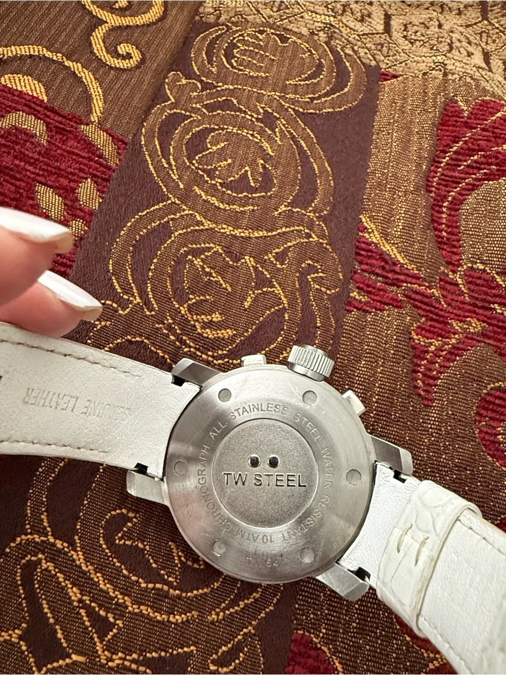 TW Steel Women's White Diamond  Bezel Mother of Pearl Chronograph Watch